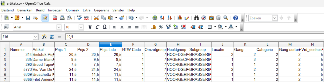 Importeren Artikelen